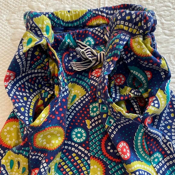 Anthropologie Eloise Boho Print PJ/Lounge Pants Drawstring Pockets Wide Leg Blue - Picture 4 of 13